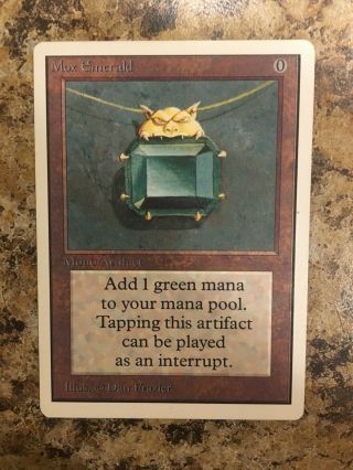 Mox Emerald - Unlimited - Nm Front,  Very Light Play Back