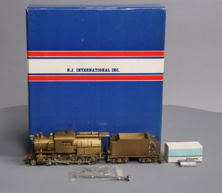 Nj International 210 Ho Scale Brass Cnj K - 1 4 - 8 - 0 Camelback Steam Locomotive/box