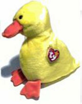 Ty Beanie Buddy - Quackers The Duck (no Wings) Rare (9.  5 Inch) - Mwmts