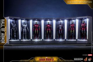 Ready Hot Toys Iron Man 3 - Miniature Figure Hall Of Armor Full Set Of 7