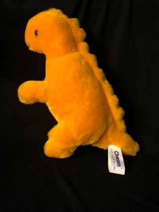 Vintage Chosun Orange Dinosaur Rattle 1987 Plush Stuffed Toy 11 " Rare