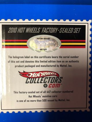 Hot Wheels 2010 Rlc Factory - Mainline Set 148/500 Treasure Hunts