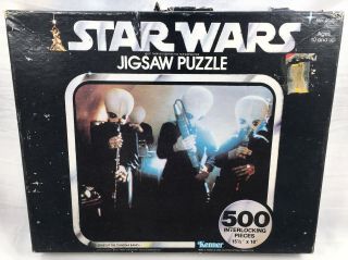 1977 Star Wars Vintage Cantina Band Jigsaw Puzzle W/ Box No.  40400 Series Iv