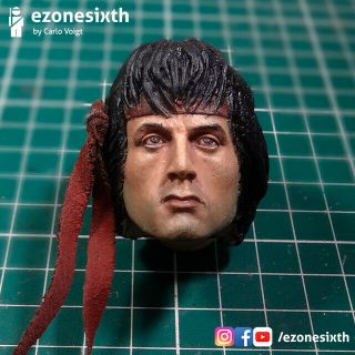 Custom 1/6 Rambo Ii Sylvester Stallone Head Sculpt