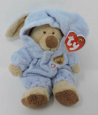 Baby Ty Pluffies Pj Blue Bear Bunny Removable Pajamas Plush Love To Baby 7 "