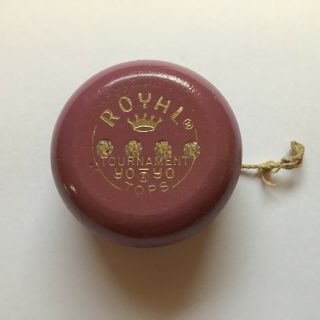 1950’s Royal Tops Jeweled Tournament Yoyo Purple Wooden W/ String
