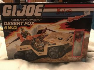 Gi Joe Desert Fox 6wd W/ Skidmark And File Card 100 Complete