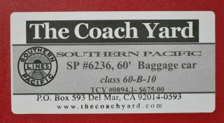 The Coach Yard 0894.  1 - Ho Brass - Sp 60 