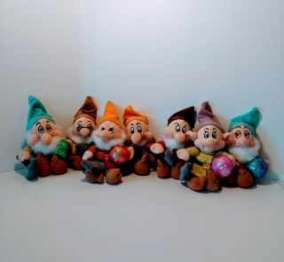 Walt Disney 7 Dwarfs Plush Full Set 8 " Mini Bean Bag Dolls