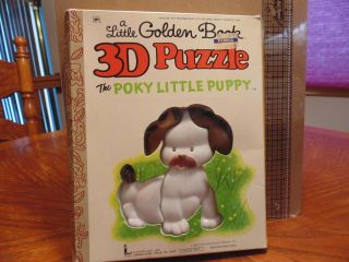Vintage The " Poky Little Puppy " 3 - D Puzzle Golden Books 1860 - 6