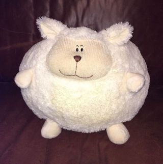 American Mills Susie The Sheep Plush Stuffed Round Pillow Cream Cuddly 15 "
