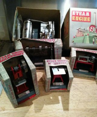 live steam engine boiler with 5 accessories and boxes 11