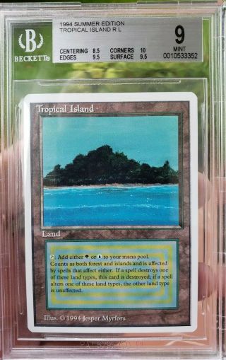 Vintage Magic | Bgs 9.  5 Mtg Summer Magic Tropical Island, .  5 From Gem