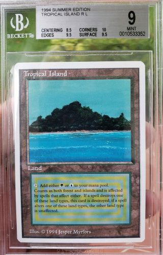 Vintage Magic | BGS 9.  5 MTG Summer Magic Tropical Island, .  5 from GEM 4