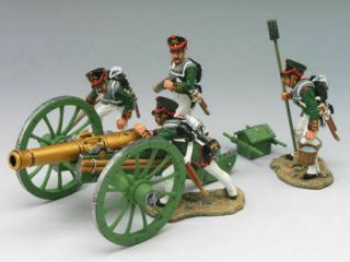 King & Country Na149 Napoleonic War Russian Gun Cannon Artillery Piece & 4 Crew