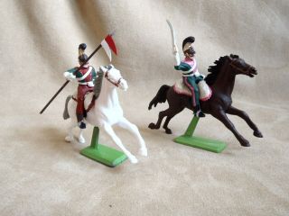 Britains / Timpo 1/32 Waterloo Mounted French 3rd & 6th Line Lancers X 2