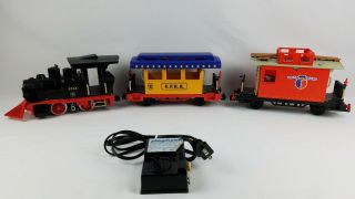 Playmobil G Scale Train Uprr Loco & Coach W/ Steaming Mary Caboose & Adapter