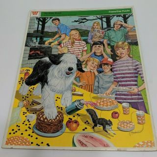 1972 The Brady Bunch Picnic Frame - Tray Puzzle 4558 Whitman Complete