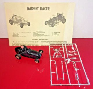 Strombecker Midget Racer 1/32 Scale Slot Car Kit,  Instructions,  Parts