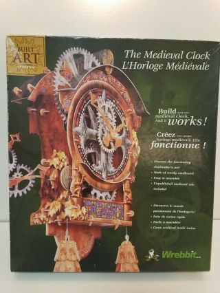 Wrebbit Medieval All Paper Clock 3d Model Kit Medieval Clock Open Box Unbuilt