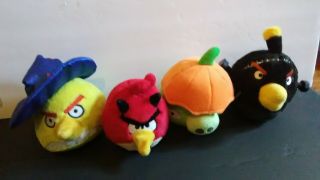 Htf 5 " Angry Birds Seasons Plush - Pumpkin Pig,  Red,  Chuck,  Bomb