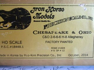Precision Scale Iron Horse C&O Allegheny 2 - 6 - 6 - 6 P.  S.  C.  18448.  1 6 of 12 2014 9