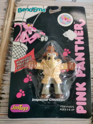 1993 Bend - Ems Bendy Bendable Inspector Clouseau Pink Panther Figure Unopen