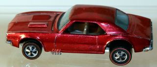 Dte 1968 Hot Wheels Redline 6208 Metallic Red Custom Camaro W/brown Interior