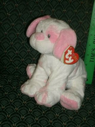 Ty Pluffies 8 " Baby Pups (pink) Sewn Eyes Mwmt Retired Rare Tylux 2014