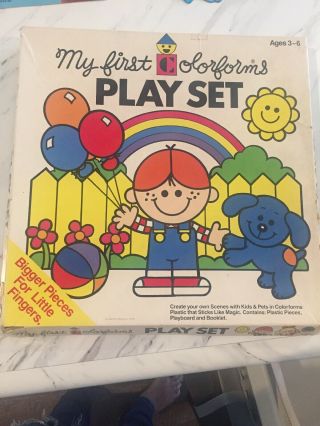 Vintage My First Colorforms Play Set Create Your Own Scene With Kids & Pets Rare