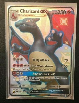 Shining Charizard Gx Sv49 Holographic Card - Pokemon Hidden Fate Just Pulled