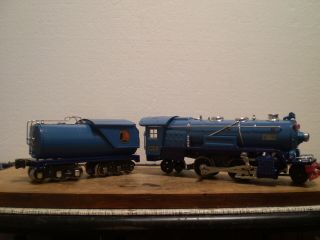 Lionel Prewar Blue Comet 263e Locomotive & Fender,  Restored