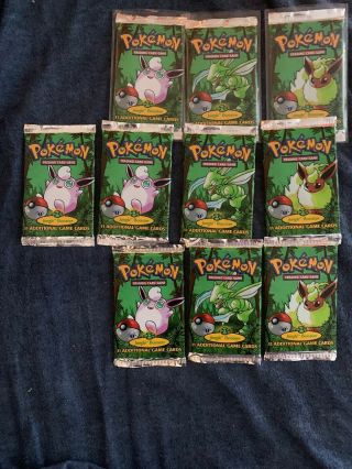 Pokemon Jungle 1st Edition Packs All Assorted Arts (10) Total Packs