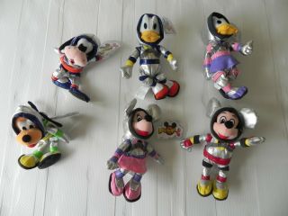 Mouseketoys Space Mickey,  Minnie,  Donald,  Daisy,  Goofy,  Pluto Bean Bag Plush