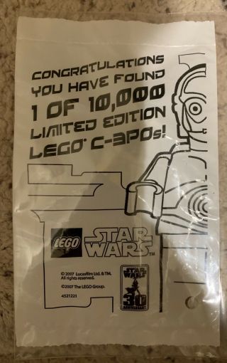 Lego Star Wars Chrome Gold C - 3po 4521221 1 Of 10,  000 Limited Edition