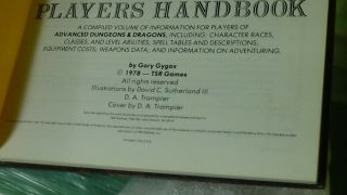 AD&D 1st Print Players Handbook by Gary Gygax Yellow Flyleaves & Endpapers 3