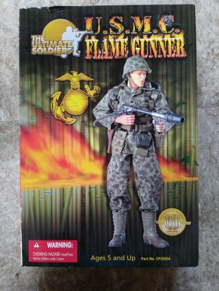 12 " Usmc Flame Thrower Gunner Wwii Ultimate Soldier 21st Century Action Figure