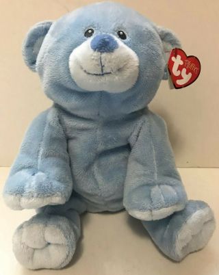 Ty Pluffies Baby Woods Blue Toy Plush Bear Stuffed Animal With Tags 2010 Euc