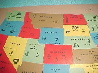 COMPLETE Sifo Toys wooden tray puzzle map United States 1950s,  great shape 7