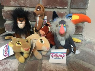 Disney Lion King Bean Bag Plush Set 7 Simba Nala Timon Pumbaa Rafiki Scar Zazu