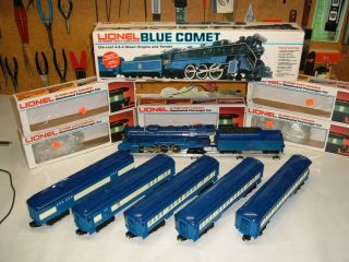 Lionel C - 8 O Gauge Blue Comet Jersey Central 4 - 6 - 4 Steam Engine 5 Cars Boxes