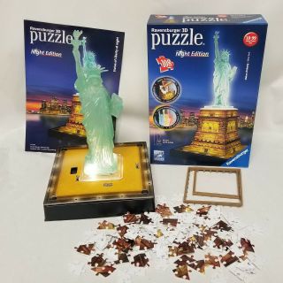 Ravensburger Statue Of Liberty Night Edition 108pc 3d Jigsaw Puzzle Complete
