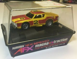 1973 Aurora Afx Car Matador Stock Car 2 Yellow/red In Clam Shell Box