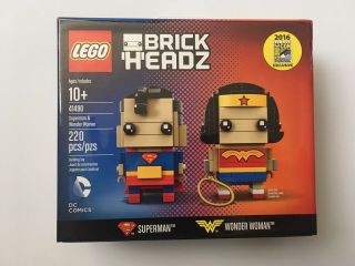 Sdcc 2016 Lego Exclusive Dc Superman & Wonder Woman Brickheadz 0021