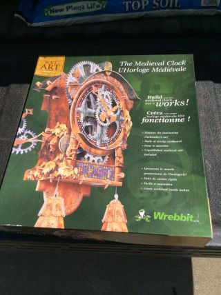 Wrebbit Medieval All Paper Clock 3d Model Kit Medieval Clock Open Box Unbuilt