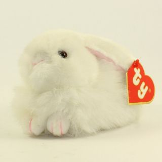 Ty Classic Plush - Nibbles The White Bunny (2nd Gen Hang Tag - Dated 1993) Mwnmt