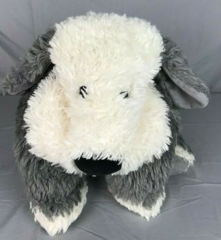 Jellycat Chaucer Truffles Sheepdog Puppy Dog White Gray 30 " Stuffed Animal Plush