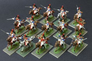 1/72 Scale Well Painted Set Of 14 Zvezda French Cuirassiers,  British Dragoons