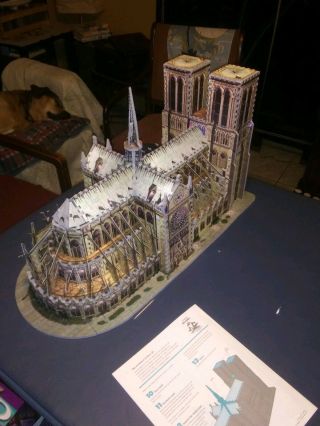Notre Dame Cathedral 952 Pc Foam Puzzle Puzz - 3d 1996 Milton Bradley,  Wrebbit Inc