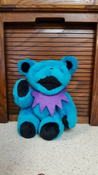 1990 Grateful Dead Poseable Jointed Stuffed 12 " Plush Bear Steven Smith - Aqua